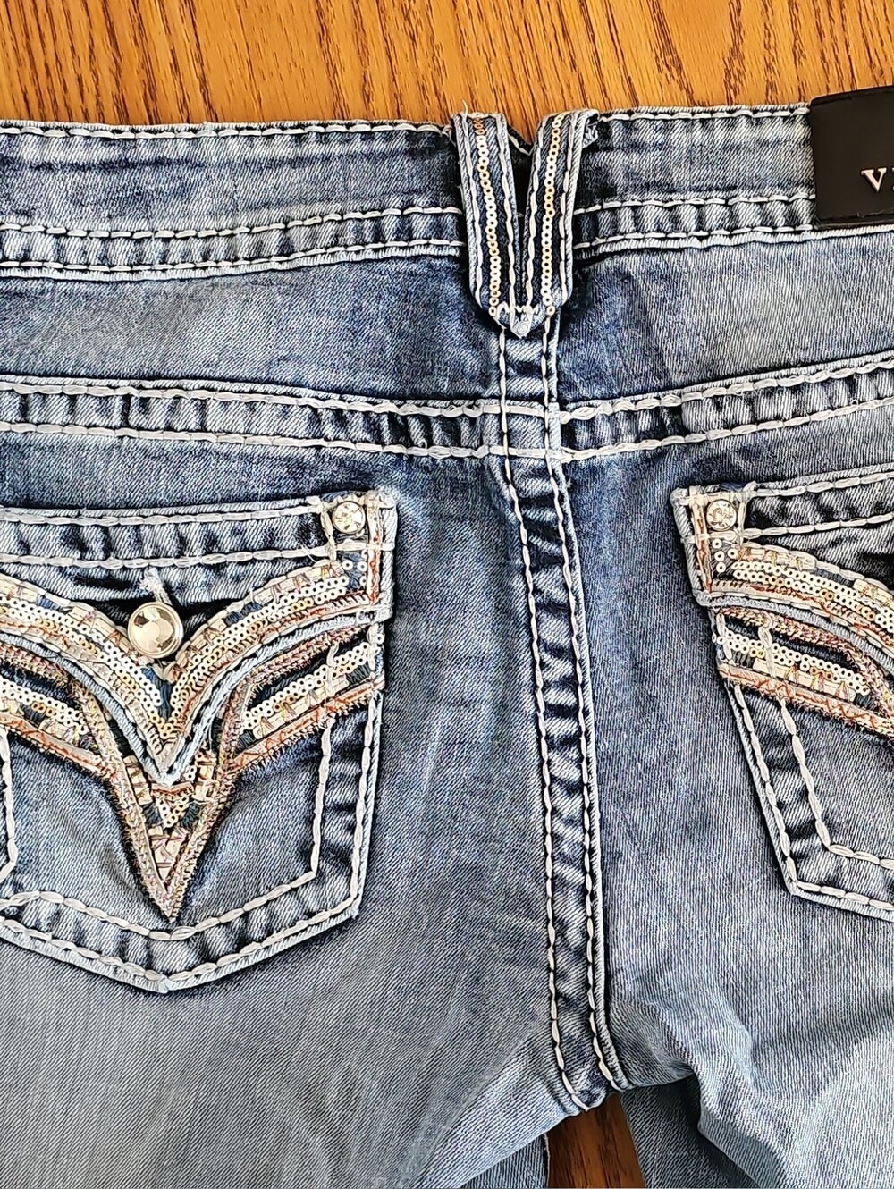 Vigoss The Dallas Size 11/12 Bootcut Jeans with Sequin Embellished Pockets